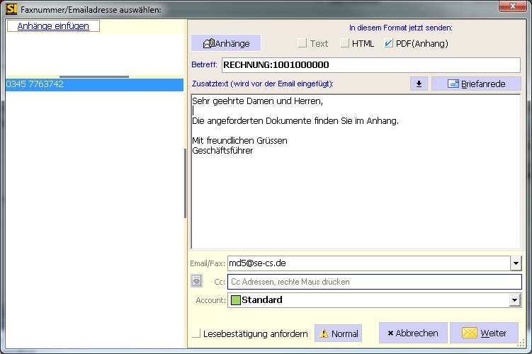 Email senden