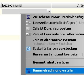 Sammelrechnungen