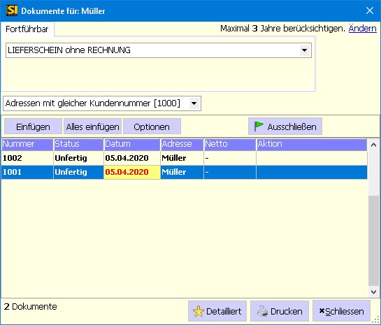 Sammelrechnungen